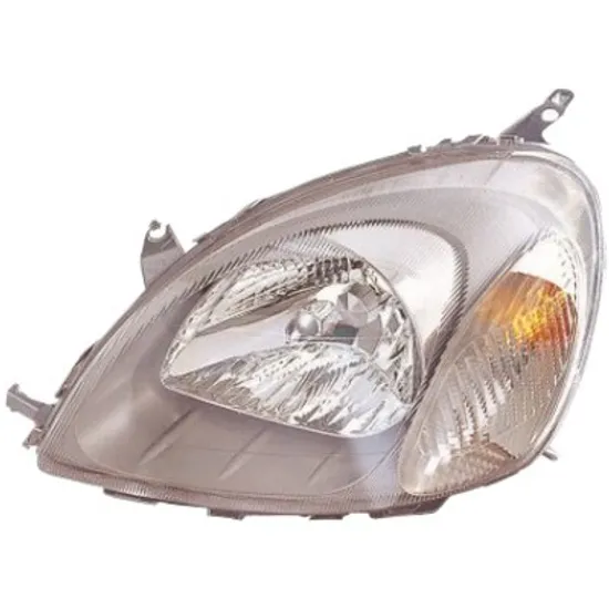 Far dreapta TOYOTA YARIS 1999->2005 perioada 1999 2000 2001 2002 2003 2004 2005 de la an de fabricatie 03/2003, cu motor reglaj, cromat, semnal fumuriu, cu reglaj electric, cu bec H4