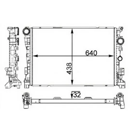 Radiator Motor MERCEDES C-CLASS W204 2007->2014 Radiator apa motor 6.2 AMG benzina manuala/automatic (640x430) (KOYO) Perioada 2007 2008 2009 2010 2011