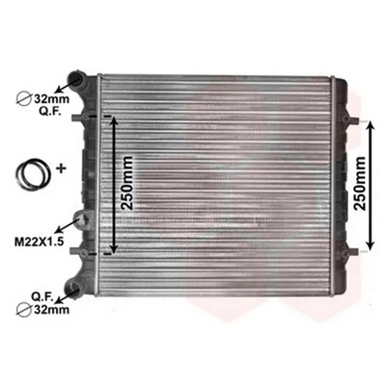 Radiator Motor SEAT LEON 1999->2006 Radiator apa 1.4-1.6 manuala -A/C 43x41.5x2.3 VALEO Perioada 1999 2000 2001 2002 2003 2004 2005 2006