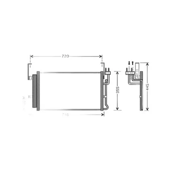 Radiator Aer Conditionat HYUNDAI SANTA FE 1 2001->2006 Radiator aer conditionat benzina/ diesel (63x34.5x20) Perioada 2000 2001 2002 2003 2004 2005 2006