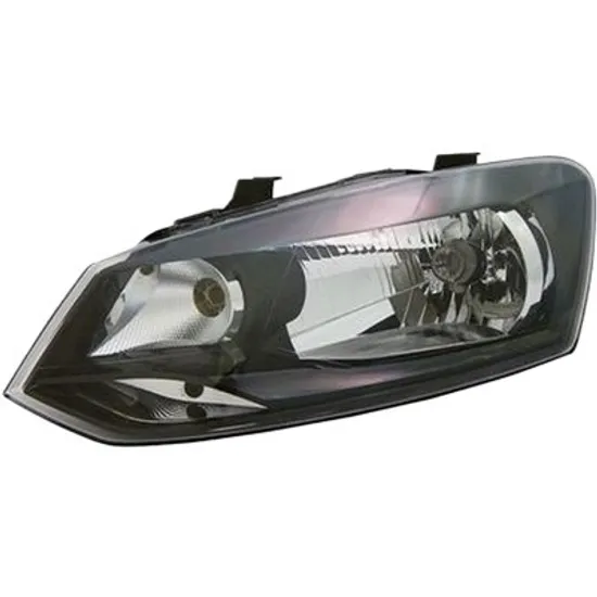 Far stanga VW POLO 6R1 2009->2020 perioada 2011 2012 2013 2014 pana la an de fabricatie 2014, cu motor reglaj, semnal transparent, cu reglaj electric, cu bec H4, pentru Trend Line,