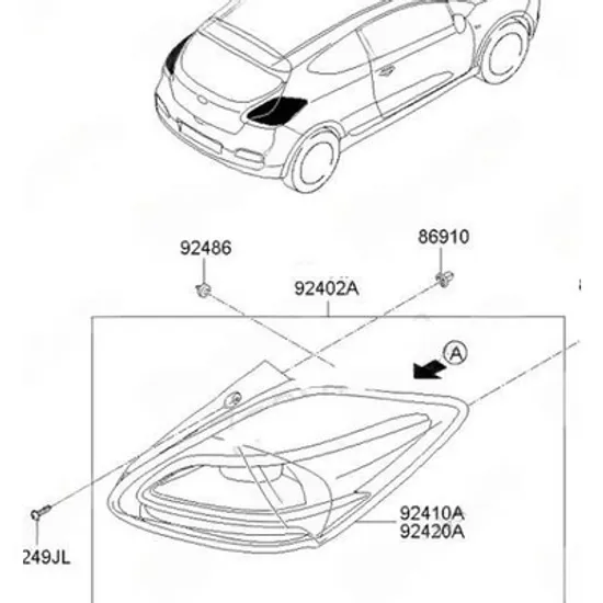 Stop Spate KIA PRO CEED 2013->2018 Lampa stop spate LED (O) DREAPTA Perioada 2013 2014 2015