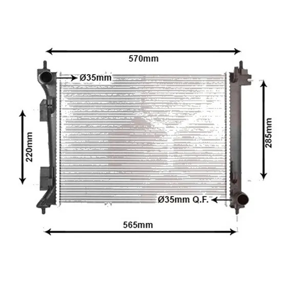 Radiator apa KIA STONIC 2017-> 1.6 CRDi 85KW 116CP , pentru motor D4FE perioada 2018 2019,2020,2021,2022 2023