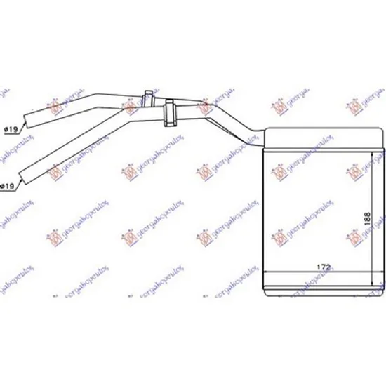 Radiator Incalzire FORD FOCUS 2 2004->2013 Calorifer BEHR 188x172x32 Perioada 2004 2005 2006 2007 2008 2009 2010