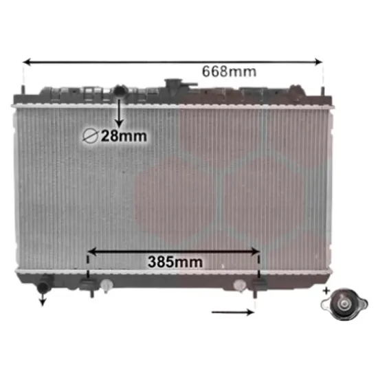 Radiator apa NISSAN PRIMERA P12 2002->2008 pentru 1.8 LPG, perioada 2002 2003 2004 2005 2006 2007