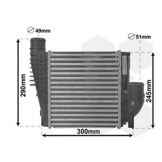 Intercooler CITROEN BERLINGO K9 2018-> Radiator intercooler 1.2 THP benzina - 1.5-1.6 BlueHDi diesel (215x248x50) Perioada 2008 2009 2010 2011 2012 2013 2014 2015 2016 2017 218 2019