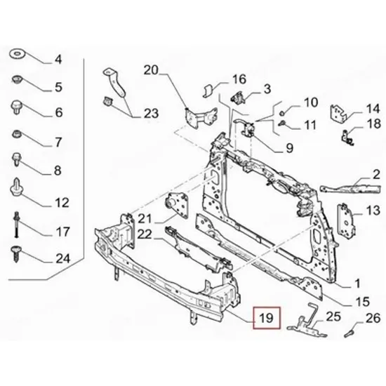 Armatura Bara fata ALFA ROMEO TONALE 2022-> Armatura Bara fata (O) Perioada 2022 2023 2024 2025