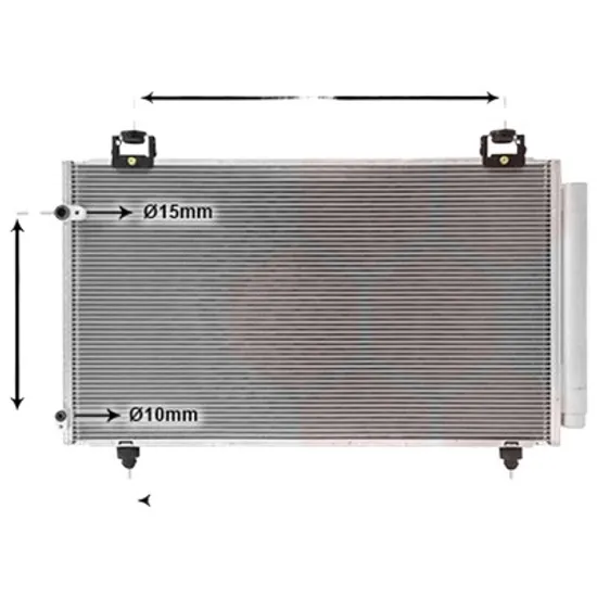 Radiator aer conditionat FORD FIESTA 5 JH 2001->2010 pentru 1.25 16V, perioada 2002 2003 2004 2005 2006 2007 2008