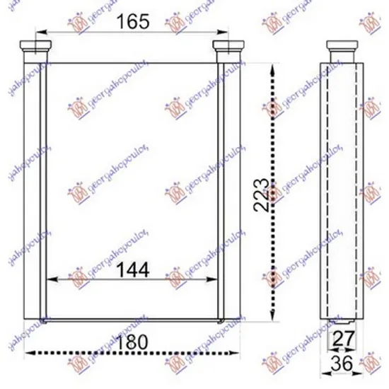 Radiator Incalzire TOYOTA COROLLA E12 2001->2007 Calorifer (BR) (145x215x26) Perioada 2001 2002 2003 2004 2005 2006