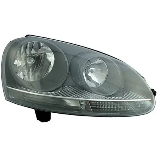 Faruri VW JETTA 5 2005->2010 Far dreapta cu reglaj electric, gri, cu motor, H7/H7 Perioada 2005 2006 2007 2008 2009 2010
