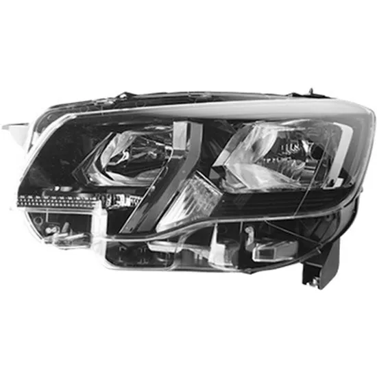 Far stanga PEUGEOT PARTNER 2018-> perioada 2018 2019 2020 2021 2022 2023 cu motor reglaj, fara motor reglaj, fara LED, cu reglaj electric, cu bec H1/H7
