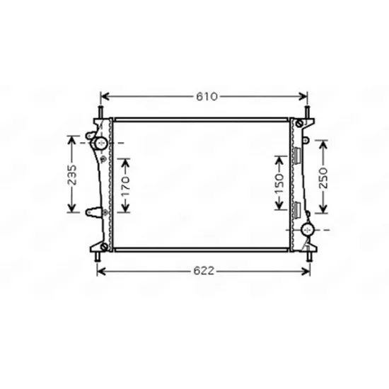 Radiator Motor FIAT MULTIPLA 1999-> Radiator apa motor 1.9 diesel JTD + A/C (530x398x26) Perioada 2004 2005 2006 2007 2008 2009 2010