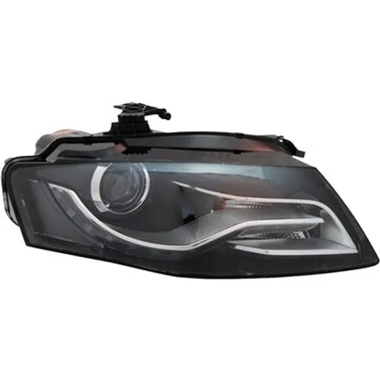 Far dreapta AUDI A4 B8 2007->2015 perioada 2007 2008 2009 2010 2011 2012 pana la an de fabricatie 06/2010, fara motor reglaj, fara unitate de control Xenon, Bi-Xenon, semnal fumuriu, cu reglaj distanta iluminare automat, adaptiv, cu bec D3S Lampa descarcare gaze cu bec LED,