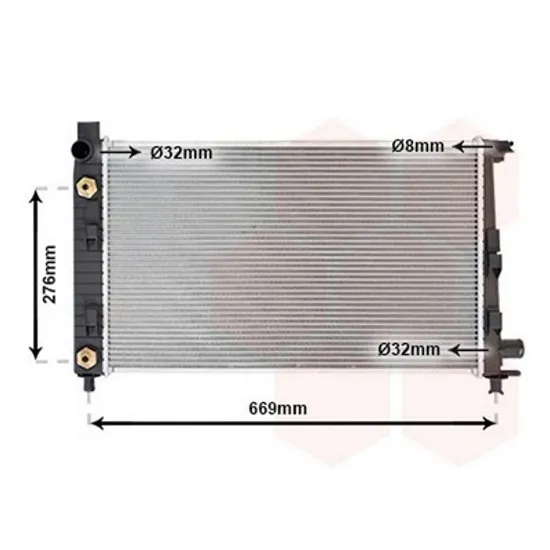 Radiator Motor MERCEDES VANEO 414 2002->2005 Radiator apa toate modelele benzina/diesel CV manuala/automata cu/fara aer conditionat 60x35) fara rezervor Perioada 2002 2003 2004 2005