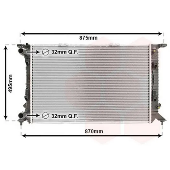 Radiator Motor AUDI A4 B8 2007->2015 Radiator apa 1.8 TFSI-2.0 TFSi/2.0 TDi (MANUAL) (72x47.7) BEHR Perioada 2007 2008 2009 2010 2011 2012 2013 2014 2015