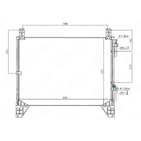 Radiator Aer Conditionat SSANGYONG REXTON 2 2002->2014 Radiator condensator aer conditionat 2.9 TD diesel (655x453x16) (NISSENS) Perioada 2002 2003 2004 2005 2006 2007 2008 2009 2010 2011 2012 2013 2014