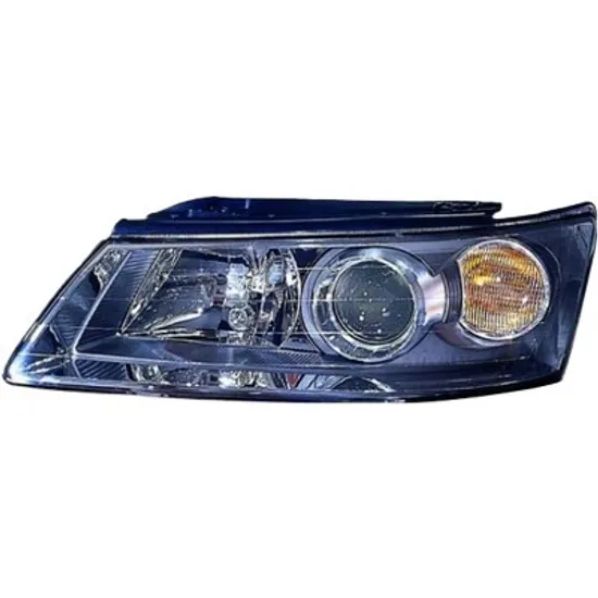 Far dreapta HYUNDAI SONATA 5 2005->2012 perioada 2005 2006 2007 2008 2009 2010 pana la an de fabricatie 02/2008, fara motor reglaj, cu reglaj electric, adaptiv, cu bec H11, cu bec H7