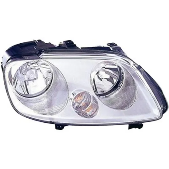 Far dreapta VW TOURAN 2003->2010 perioada 2003 2004 2005 2006 2007 de la an de fabricatie 05/2004, pana la an de fabricatie 2007, cu motor reglaj, semnal transparent, cu reglaj electric, cu bec H7/H1