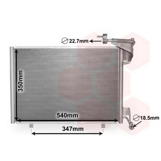 Radiator Aer Conditionat FORD FIESTA 5 JH 2008->2017 Radiator aer conditionat 1,0 i 12V turbo (54x35x16) Perioada 2008 2009 2010 2011 2012 2013