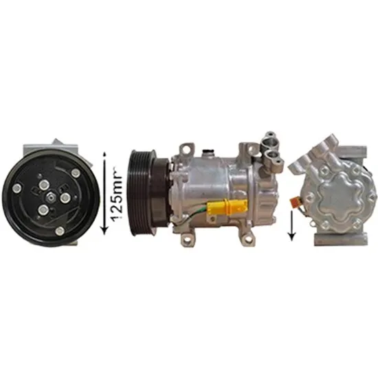 Compresor aer conditionat RENAULT TWINGO 2 2007->2014, CLIO 3 2005->2014, CLIO 3 Grandtour 2008->2012, MODUS / GRAND MODUS 2004-> pentru 1.2 16V, perioada 2005 2006 2007 2008 2009 2010 2011 2012 2013 2014