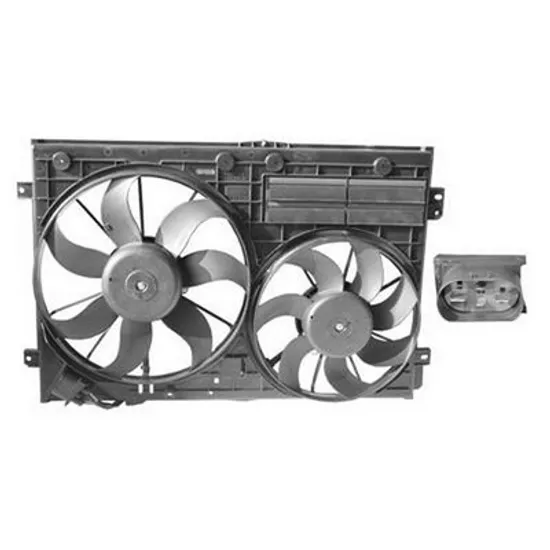 Ventilator Motor AUDI A3 8P1 2003->2012 Electroventilator complet benzina/diesel (RAD 45cm) Perioada 2003 2004 2005 2006 2007 2008 2009 2010 2011 2012