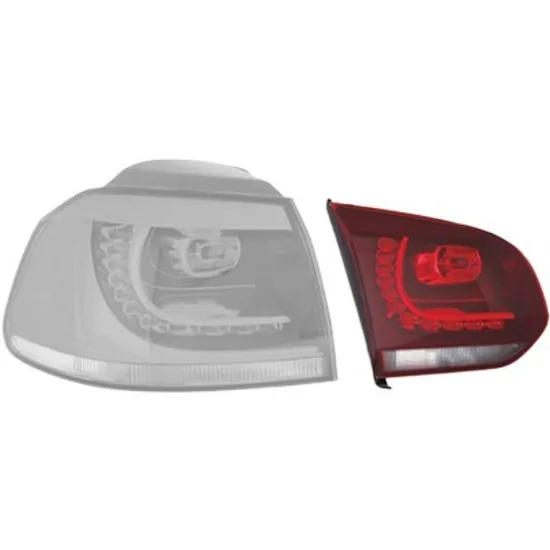 Lampa stop spate stanga VW GOLF 6 2008->2013 perioada 2008 2009 2010 2011 2012 , gri/rosu, fumuriu, interior, cu bec LED, pentru GTi, GTD, R, pentru GTi GTD