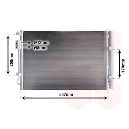 Radiator Aer Conditionat HYUNDAI i20 2014->2020 Radiator aer conditionat 1.2-1.4i benzina 490x370x16 Perioada 2015 2016 2017 2018 2019 2020 2021 2022 2023 2024