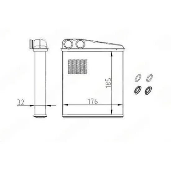 Radiator Incalzire AUDI A3 8P1 2003->2012 Calorifer (185x176) (tip Valeo) Perioada 2008 2009 2010 2011 2012