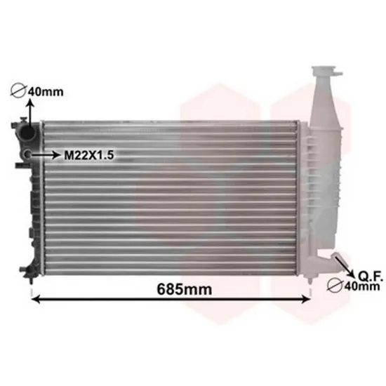 Radiator Motor PEUGEOT PARTNER 1996->2010 Radiator apa 1 1-1 4-1 6-1 8cc 8V cu/fara aer conditionat 61x37,8 Perioada 1996 1997 1998 1999 2000 2001 2002 2003 2004 2005 2006 2007 2008