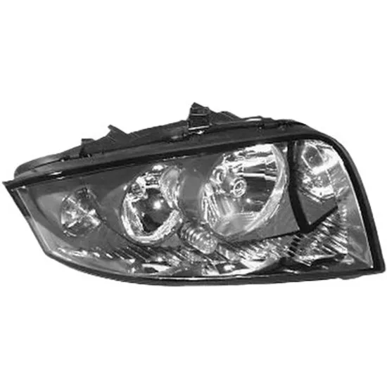 Far dreapta AUDI A2 2002->2005 perioada 2000 2001 2002 2003 2004 2005 cu motor reglaj, fara motor reglaj, semnal transparent, cu bec H7/H3