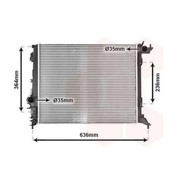 Radiator Motor RENAULT MEGANE 3 2015-> Radiator apa 1.2 TCE benzina AUTOMATIC - 1.5 TDCi diesel (cu HYBRID ASSIST 2) (540x440x26) Perioada 2016 2017 2018 2019 2020 2021 2022