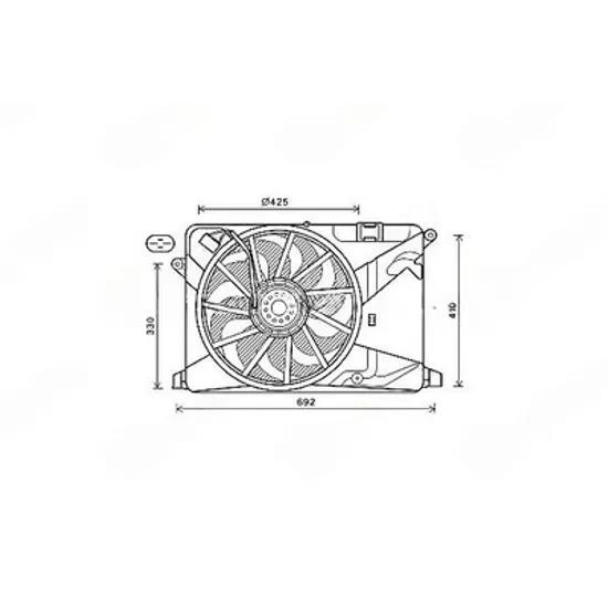Ventilator Motor OPEL MOKKA / MOKKA X 2012->2020 Ventilator (simplu) 1.4i TURBO (430 mm) (4PIN) Perioada 2016 2017 2018 2019 2020 2021 2022