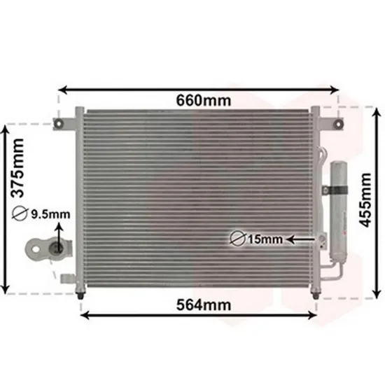 Radiator Aer Conditionat CHEVROLET AVEO SEDAN T250 2005-> Radiator aer conditionat 1.2i - 8V/ 16V (54x41.5x1.6) Perioada 2005 2006 2007 2008 2009 2010 2011 2012