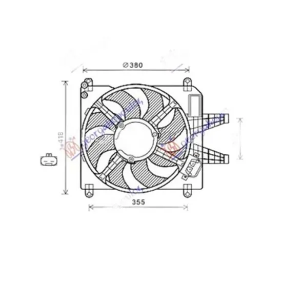 Ventilator Motor FIAT MULTIPLA 1999-> Electroventilator complet 1.8-2.0L benzina cu/fara aer conditionat, Perioada 1999 2000 2001 2002 2003 2004 2005 2006 2007 2008 2009 2010