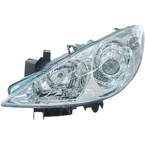 Far stanga PEUGEOT 307 2000->2011 perioada 2000 2001 2002 2003 2004 2005 2006 2007 de la an de fabricatie 07/2005, cu motor reglaj, semnal transparent, cu reglaj electric, cu bec H7/H1