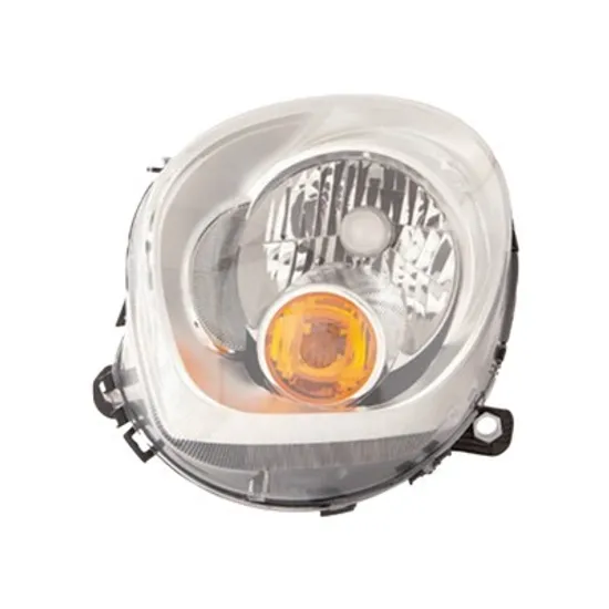 Far stanga MINI COUNTRYMAN R60 2010->2016 perioada 2010 2011 2012 2013 2014 2015 2016 cu motor reglaj, argintiu, semnal galben, cu reglaj electric, cu bec H4