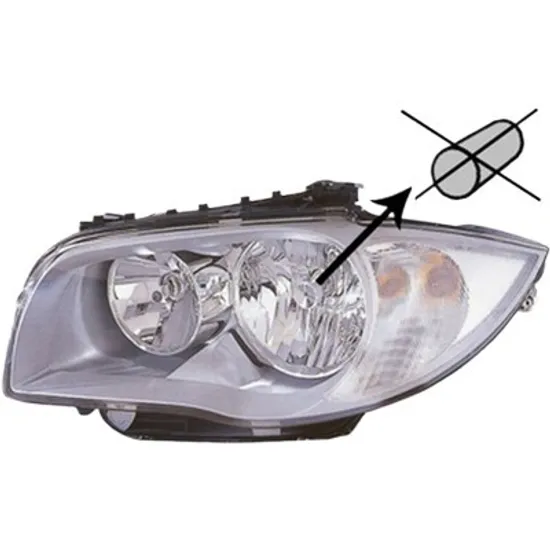 Far stanga BMW 1 Coupe E82 2007->2012 perioada 2009 2010 2011 2012 2013 pana la an de fabricatie 03/2011, cu motor reglaj, semnal alb, cu reglaj electric, cu bec H7/H7