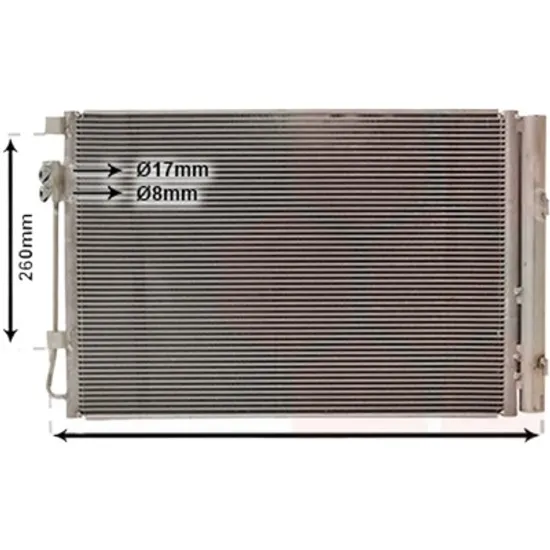 Radiator aer conditionat VW JETTA 6 2010->, BEETLE 2011->2019 pentru 2.0 TDI, perioada 2010 2011 2012 2013 2014 2015 2016 2017 2018 2019