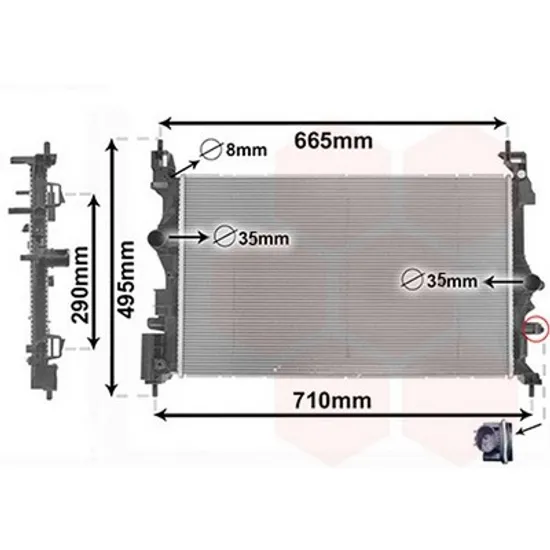 Radiator Motor OPEL ADAM 2012->2019 Radiator apa 1.4 TURBO benzina manuala 620x369x16 Perioada 2012 2013 2014 2015 2016 2017 2018