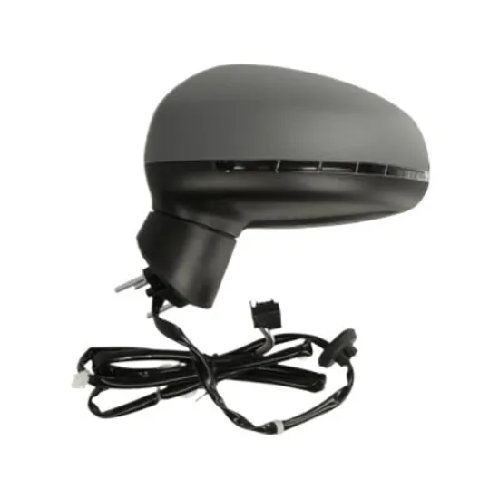Oglinda exterioara stanga AUDI A1 8X1;8XK 2010->2018 perioada 2011 2012 2013 2014 2015 pana la an de fabricatie 2015, cu semnal, rabatare electrica, numar pini 8, cu incalzire, prevopsit grund
