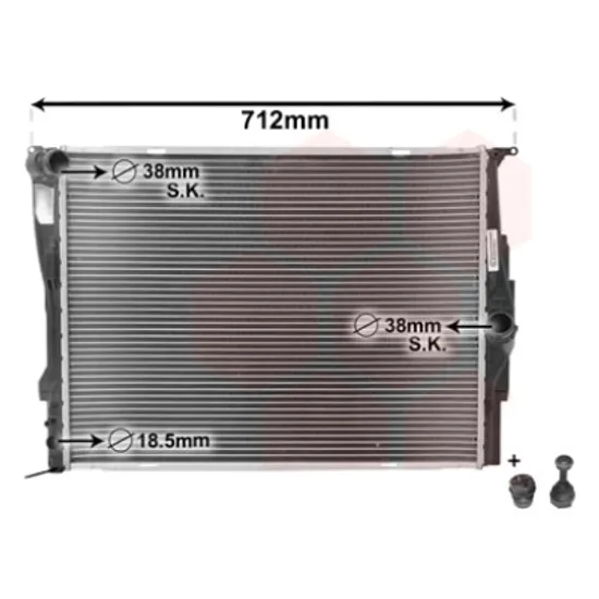 Radiator apa BMW 1 Cabriolet E88 2007->2013 120 i 115KW 156CP , pentru motor N46 B20 B, N46 B20 C, N46 B20 E perioada 2008 2009,2010,2011,2012 2013