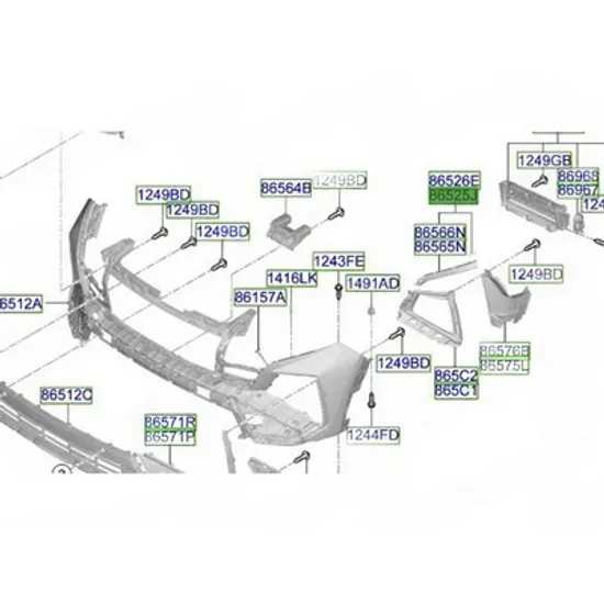 Suport Bara fata HYUNDAI TUCSON 2020-> Suport Bara fata superioara plastic (O) STANGA Perioada 2024 2025