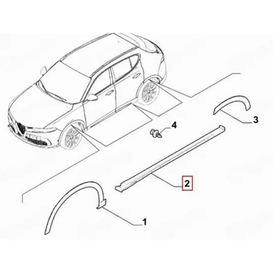 Ornament prag ALFA ROMEO TONALE 2022-> Prag usa plastic (O) DREAPTA Perioada 2022 2023 2024 2025