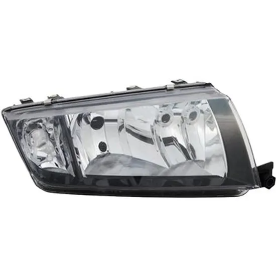 Far dreapta SKODA FABIA 1 1999->2008 perioada 1999 2000 2001 2002 2003 2004 2005 2006 2007 2008 pana la an de fabricatie 11/2004, fara motor reglaj, fumuriu, semnal transparent, cu reglaj electric, cu bec H7/H3
