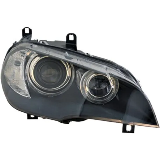 Far dreapta BMW X5 E70 2006->2013 perioada 2006 2007 2008 cu motor reglaj, fara unitate de control Xenon, Bi-Xenon, semnal transparent, cu reglaj distanta iluminare automat, adaptiv, cu bec D1S tub descarcare gaze, cu bec H8