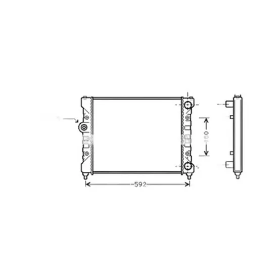 Radiator Motor VW POLO 6N2 1999->2001 Radiator apa pentru 1,6 - 1,8 8V fara aer conditionat 52x32 Perioada 1995 1996 1997 1998 1999 2000 2001 2002