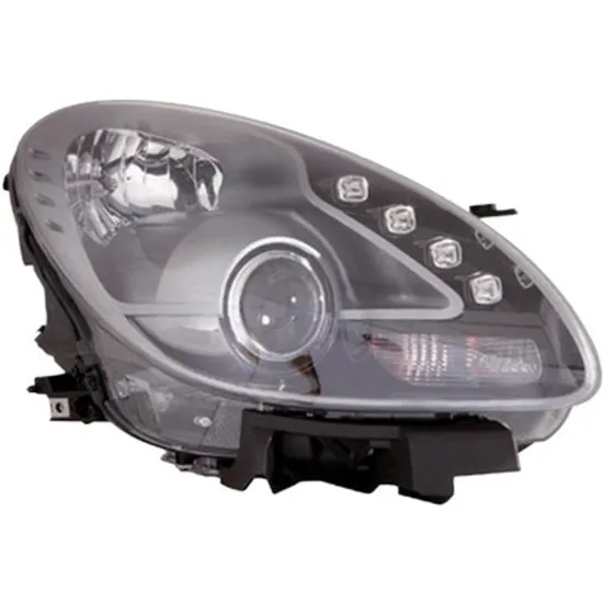 Far dreapta ALFA ROMEO GIULIETTA 2010->2020 perioada 2010 2011 2012 2013 2014 2015 2016 2017 2018 2019 2020 cu unitate control pentru reglaj automat, fara motor reglaj, fara unitate de control Xenon, Bi-Xenon, fumuriu, semnal transparent, cu reglaj distanta iluminare automat, cu bec D1S/H1