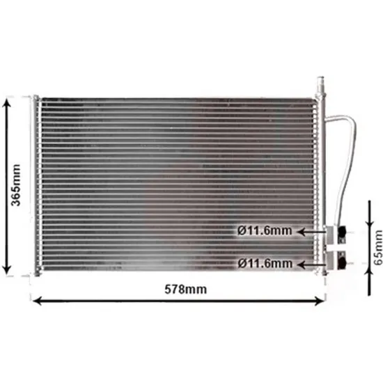 Radiator aer conditionat RENAULT KANGOO 1997->2007 1.5 dCi 42KW 57CP , pentru motor K9K 704 perioada 2002 2003,2004,2005,2006 2007