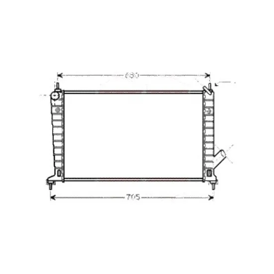 Radiator apa SAAB 9-5 1997->2009 pentru 2.0 t, perioada 1997 1998 1999 2000 2001 2002 2003 2004 2005 2006 2007 2008 2009