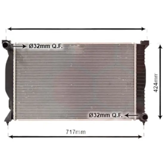 Radiator apa AUDI A4 8E2; B6 2000->2005 2.4 120KW 163CP , pentru motor AMM perioada 2001 2002,2003 2004